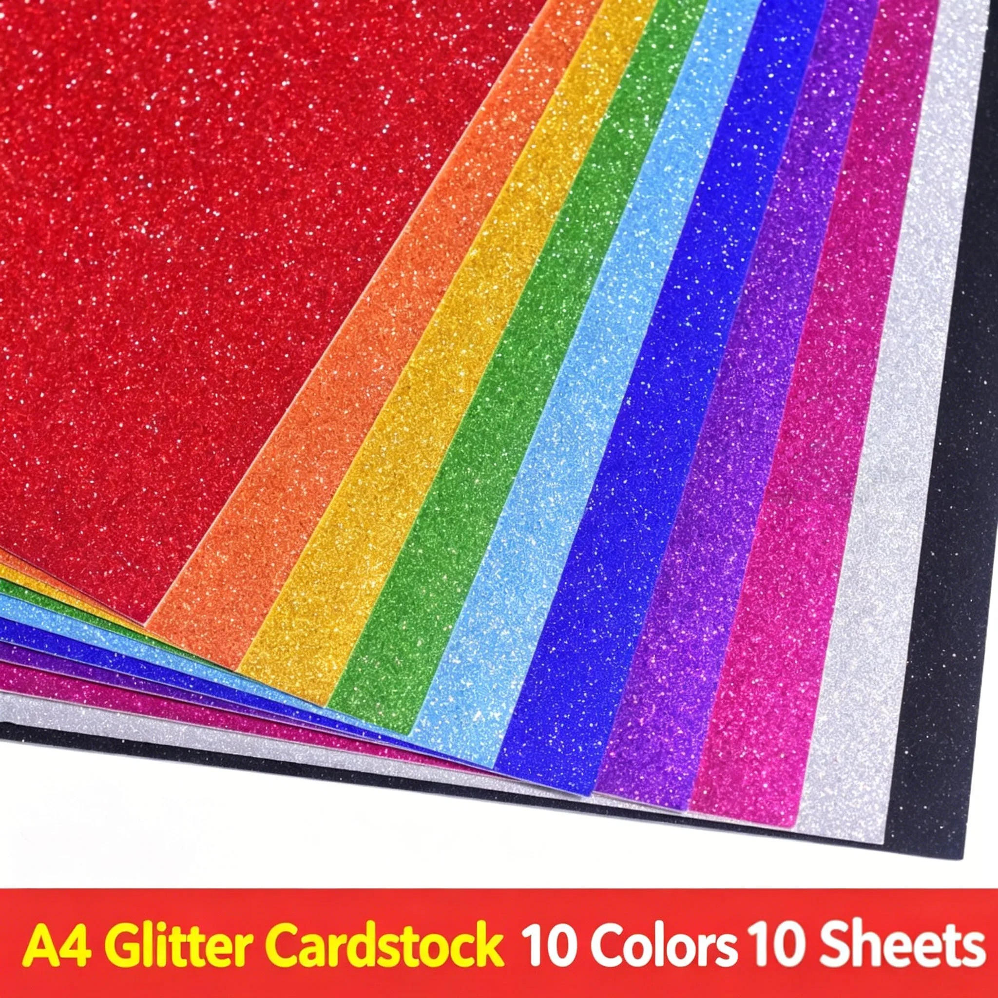A4 Glitter Cardstock Paper Assorted Colors Shiny Paper DIY Scrapbooking Card Making Wedding Party Decor Handmade Supplies