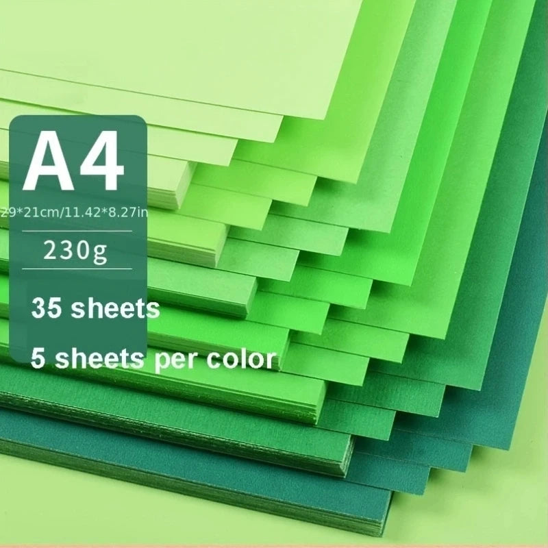 35sheets Colored Paper Cardstock Different Color Cardstock 230 GSM for DIY Art Scrapbook Paper Crafting School Office Supplies