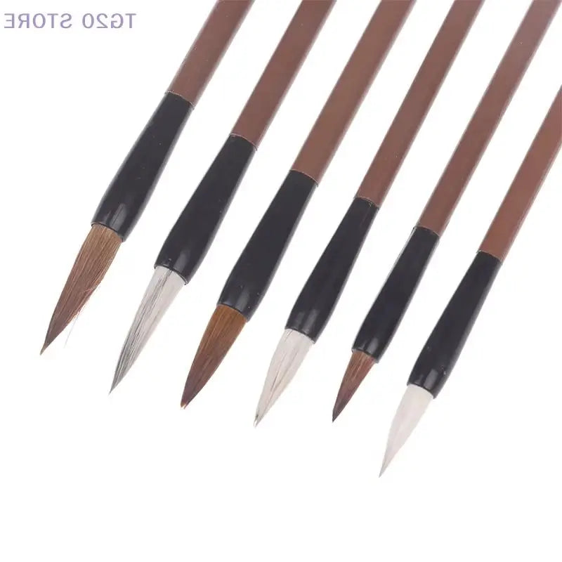 6Pcs Traditional Chinese Calligraphy Brushes Set White Clouds Bamboo Wolf's Hair For Painting Practice Writing Tools