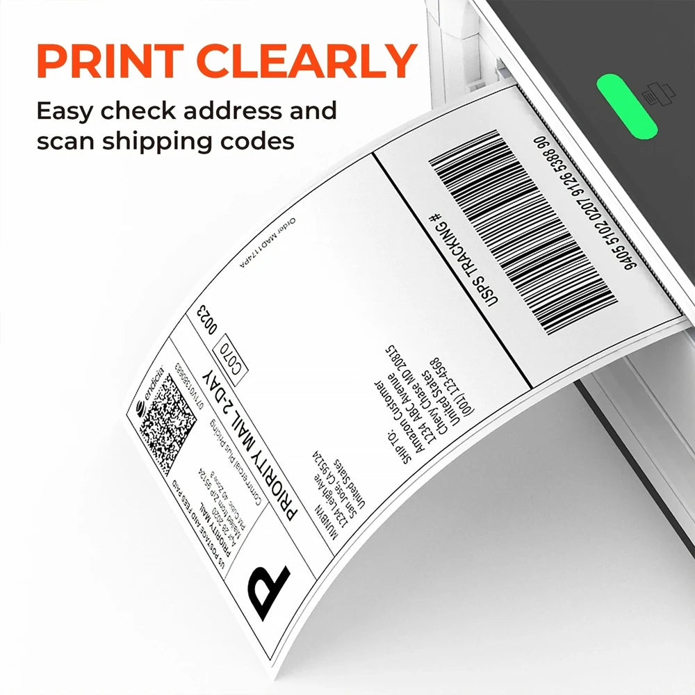 4"x6" inch Shipping Labels For Thermal Label Printer 100x150mm Adhesive Fold Thermal Label Paper For Business Express Shipping