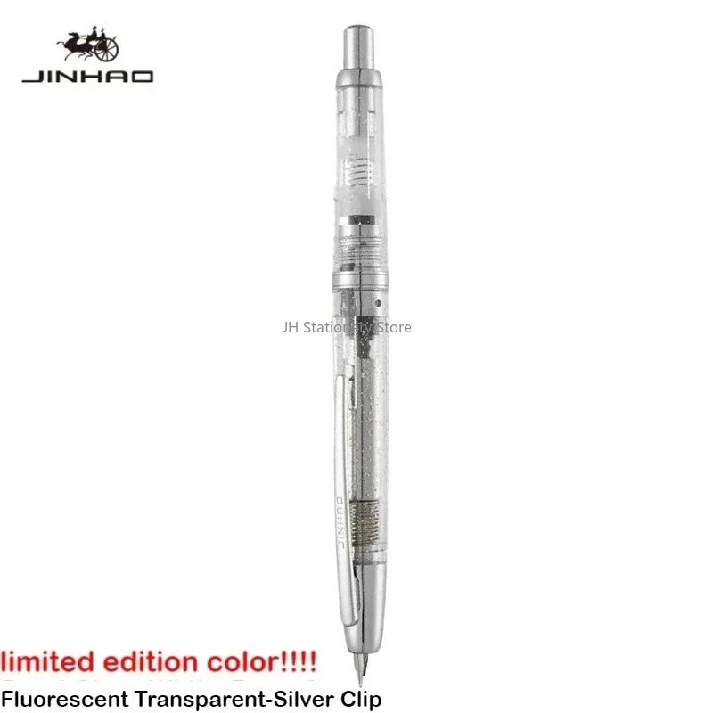 JINHAO 20 Press Fountain Pen Retractable EF/F Nib Plastic With Clip School Supplies PK 10 A1 Stationery Writing Ink Converter