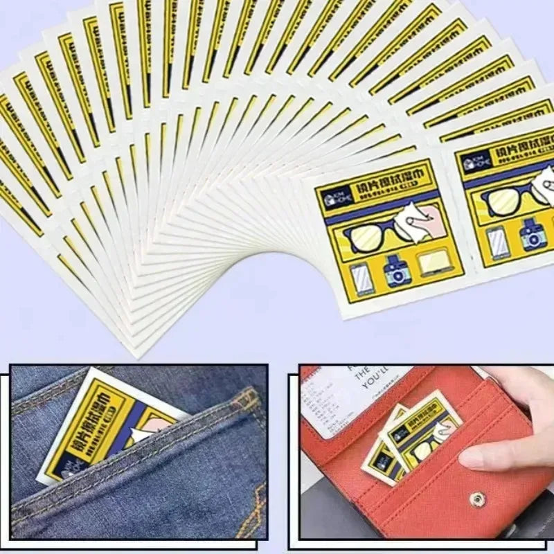 200-10Pcs/Box Glasses Cleaner Wet Wipe Disposable Anti Fog Misting Dust Remover Cleaning Lens Wipes Sunglasses Phone Screen