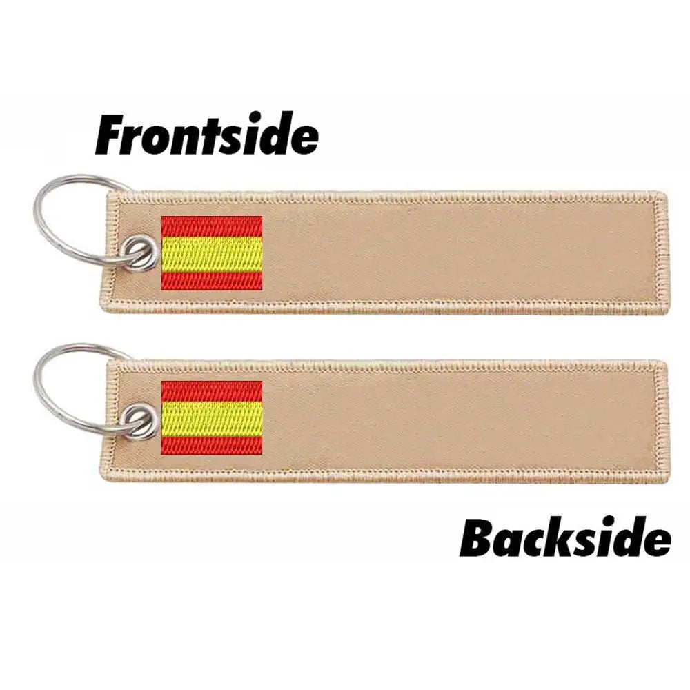 Personalized Keychain Customize Text Tag Double Sided Military Flag Embroidery for Motorcycles Cars ATV Scooters