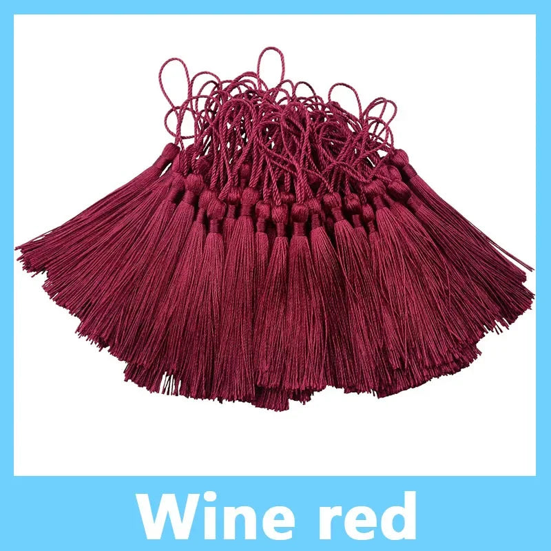 100pcs/Pack 13cm Tassel Silk Fringe Silky Floss Bookmark Tassels Mini Tassels for DIY Craft Jewelry Making Souvenir Bookmarks