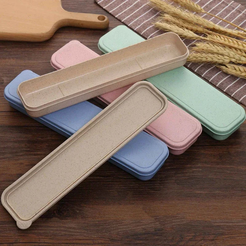 Portable Travel Tableware Eco-friendly Storage Box Case Food Grade Dinnerware Kitchen Fork Spoon Box Kid Cutlery Set Organizer