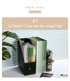 Simple Foldable Office Desktop File Storage Vertical A4 Folder With Inserts Box Large Capacity 9 Color Choices