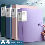 100 Pages A4 Thickened Folder Information Book Large Capacity Diy File Folder Multifunctional Document Organizer Desktop Storage
