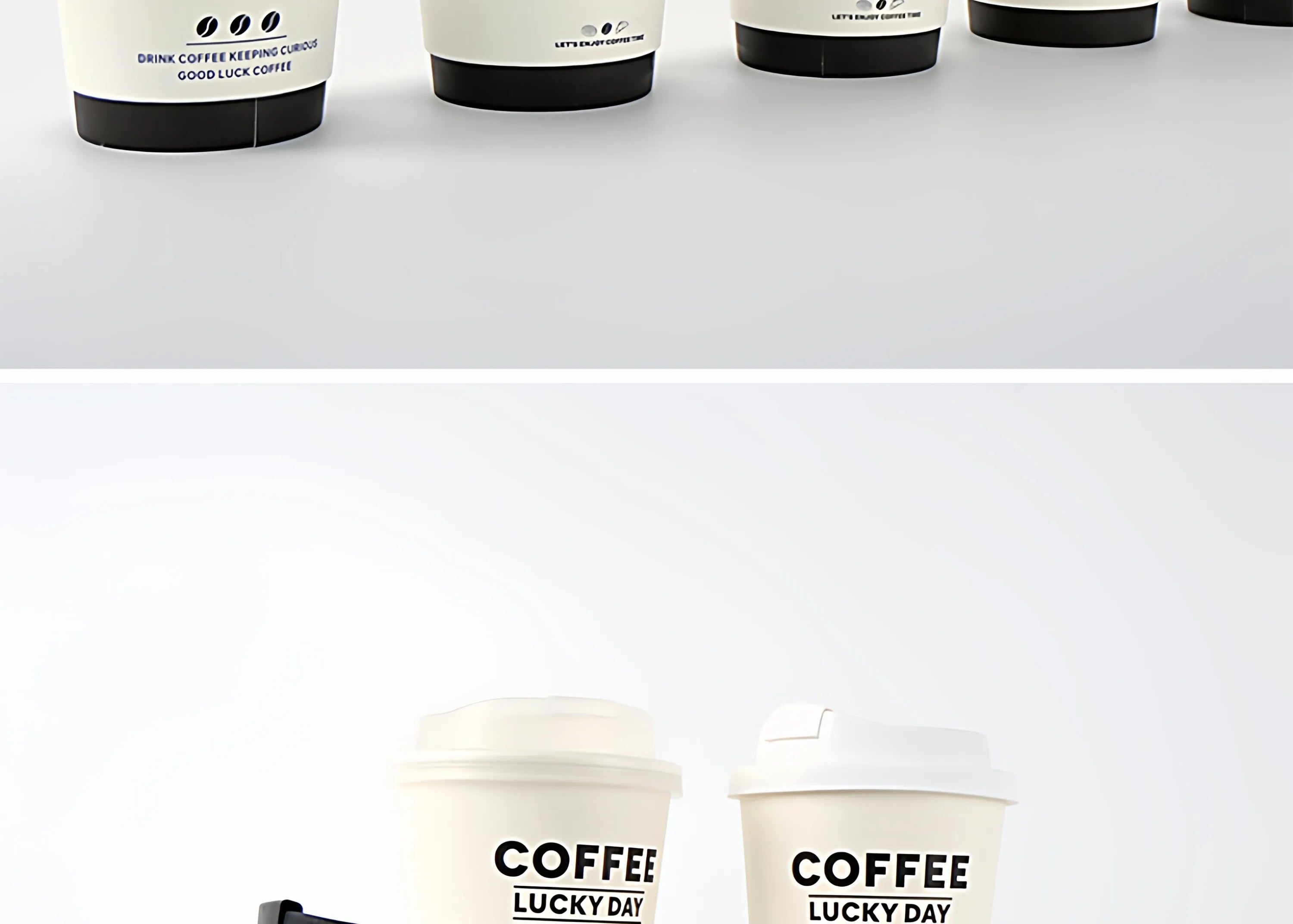 50pcs Thick Double-layer Coffee Paper Cup Disposable 90mm Caliber Hot Drink Leak Proof with Lid Shop Takeaway Paper Cups