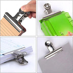 6Pcs Metal Paper Clip Foldback Metal Binder Clips Multi-functional Clamp Binder Paper Clips Office School Stationery Supplies