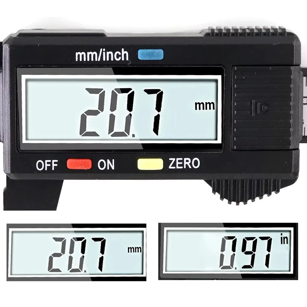 100mm/150mm Electronic Digital Display  Caliper Carbon Fiber Dial Vernier Gauge  Measuring Tool Ruler for Precision Measurement