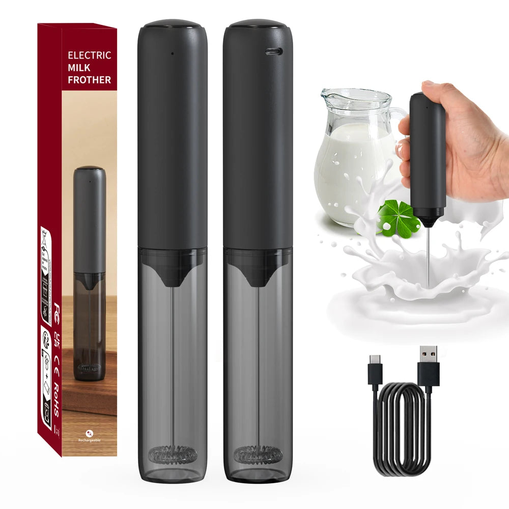 Kitchen Powerful Stirrer Milk Frother Handheld Foam Maker for Lattes Whisk Drink Mixer Coffee Electric Rechargable Egg Beater