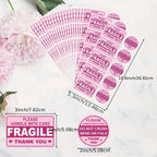 100 Pcs Fragile Stickers for Shipping - No Fold, No Fall Off - Waterproof Packaging Labels for Mailing & Boxes