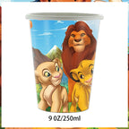 Lion King Birthday Party Decoration Lion Disposable Dinnerware Tablecloth Cup Plate 3D Balloon for Kids Baby Shower Supplies
