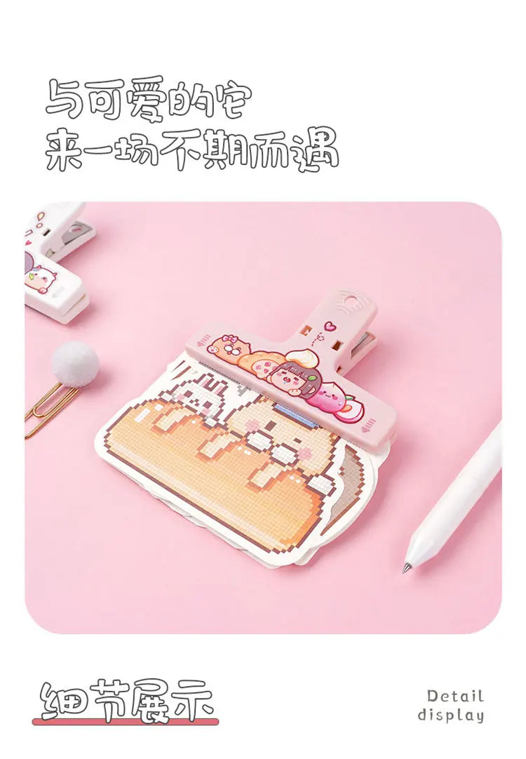Cute Cartoon ABS Paper Clipper Bookmark Binder Multicolor Office Accessories Document Clip School Supplies Kawaii Stationery