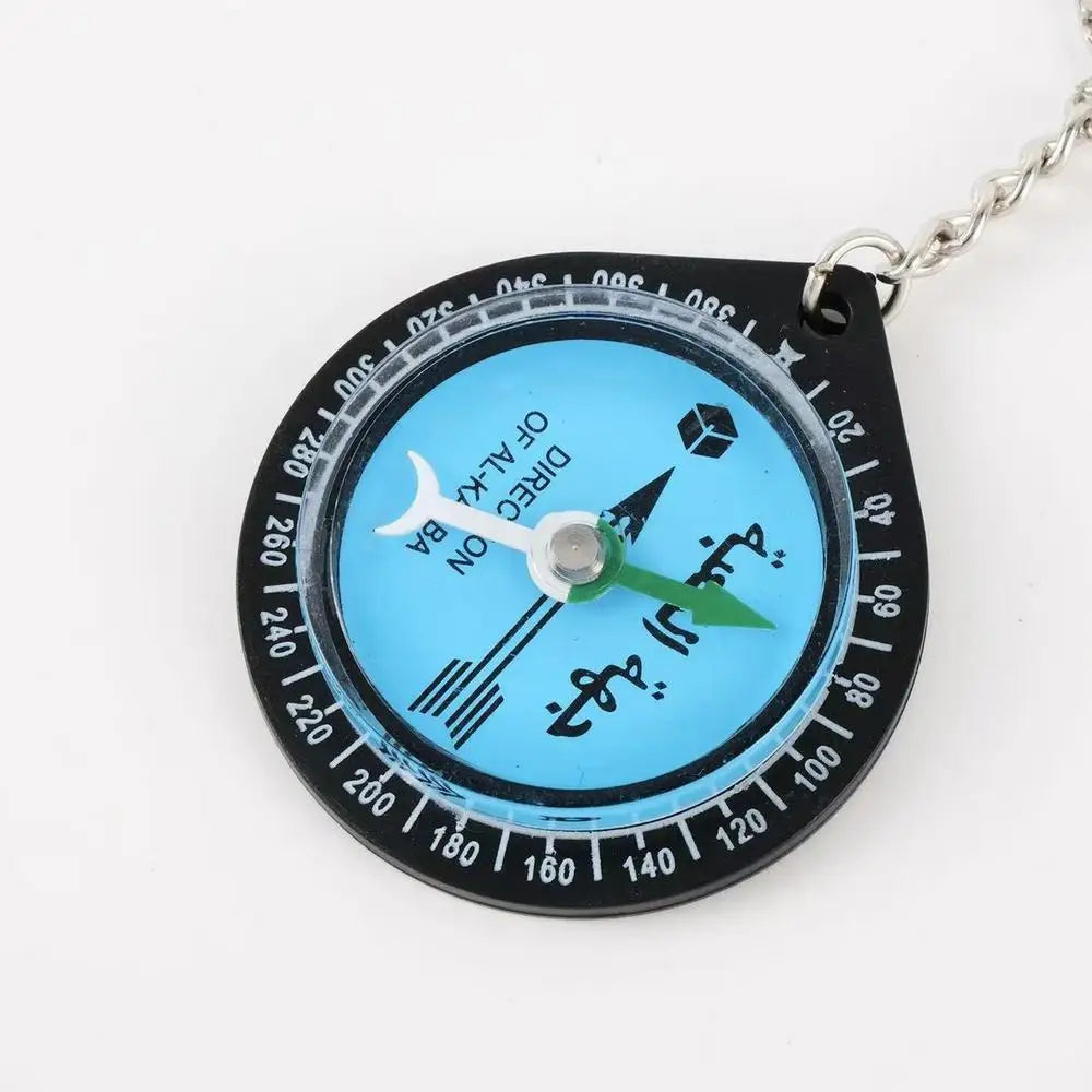 Muslim Qibla Compass Portable Outdoor Compasses For Hiking Direction Eid Pray Keychain Decor For Camping Mountaineering Hiking