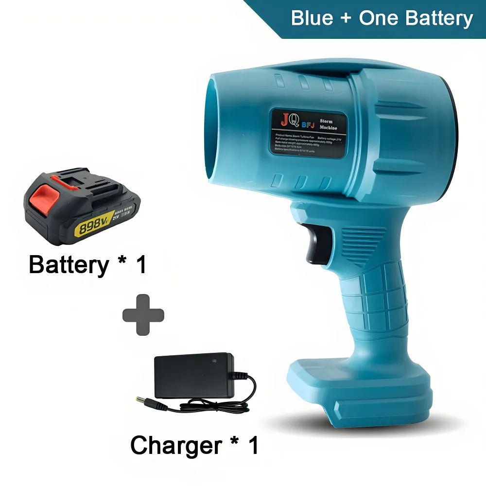 Powerful Air Blower with 550g Thrust Turbo Fan for Cleaning Leaves, Snow, and Dust – Includes 18V Makita - Compatible Battery