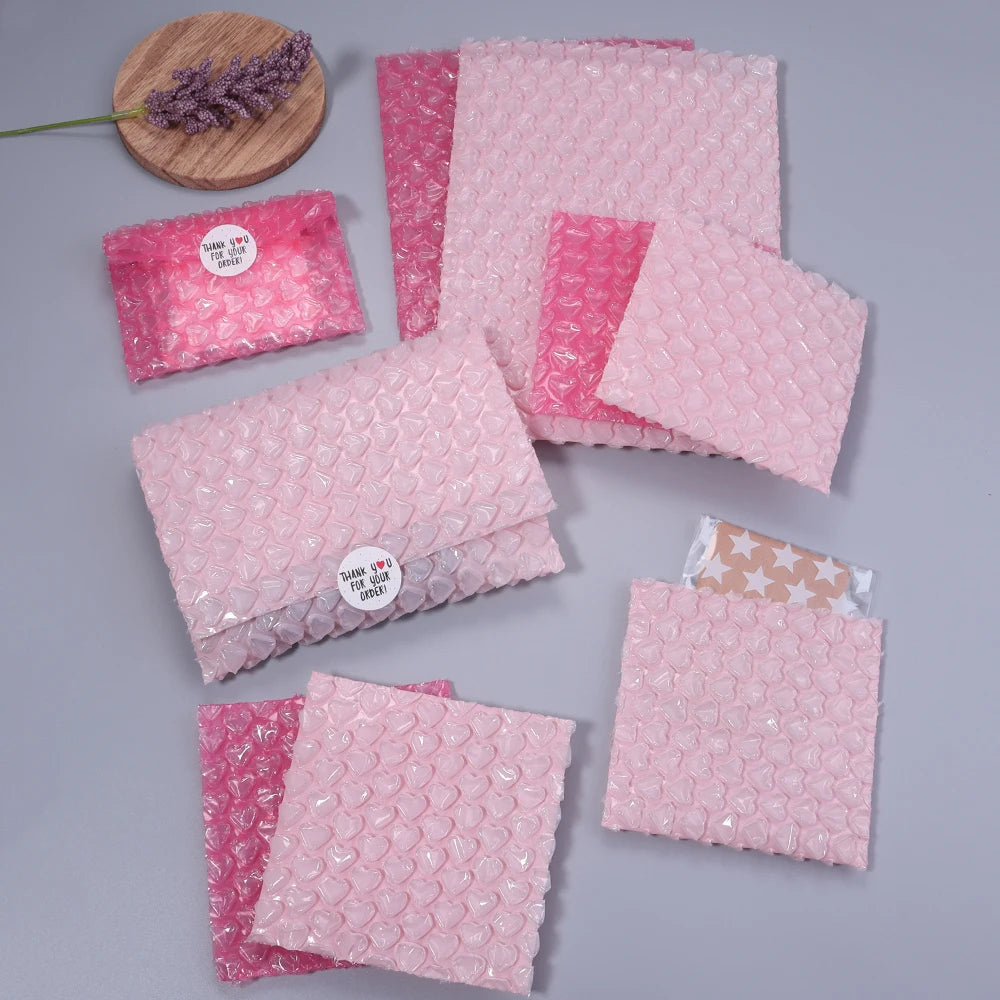 10pcs/lot Pink Thickening Bubble Mailers Items Envelopes Protect Bubble Padded Waterproof Collision Resistant Bubble Wrap Bag