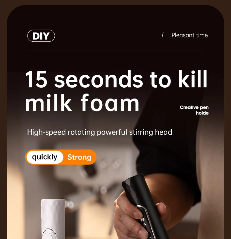 Electric egg beater, milk frother, coffee frother, handheld cordless whipper for egg whites, cream, and cakes, smart mixer.