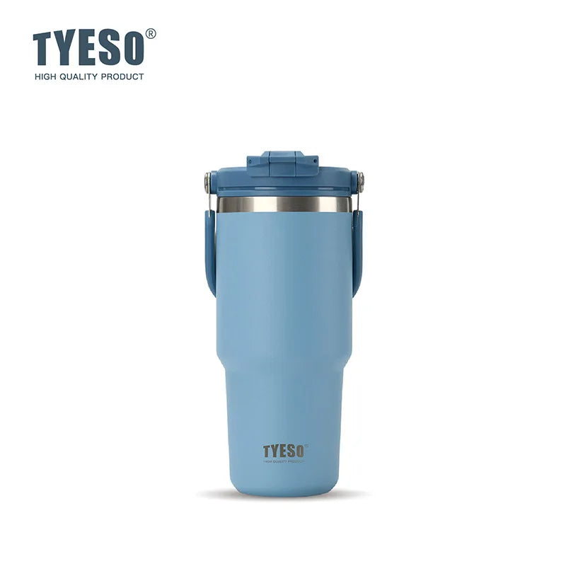 Tyeso 600/750/900/1050/1200ML Stainless Steel Thermos Bottle Car Coffee Cup Sports Water Bottles Keeps Cold and Heat Thermal Mug