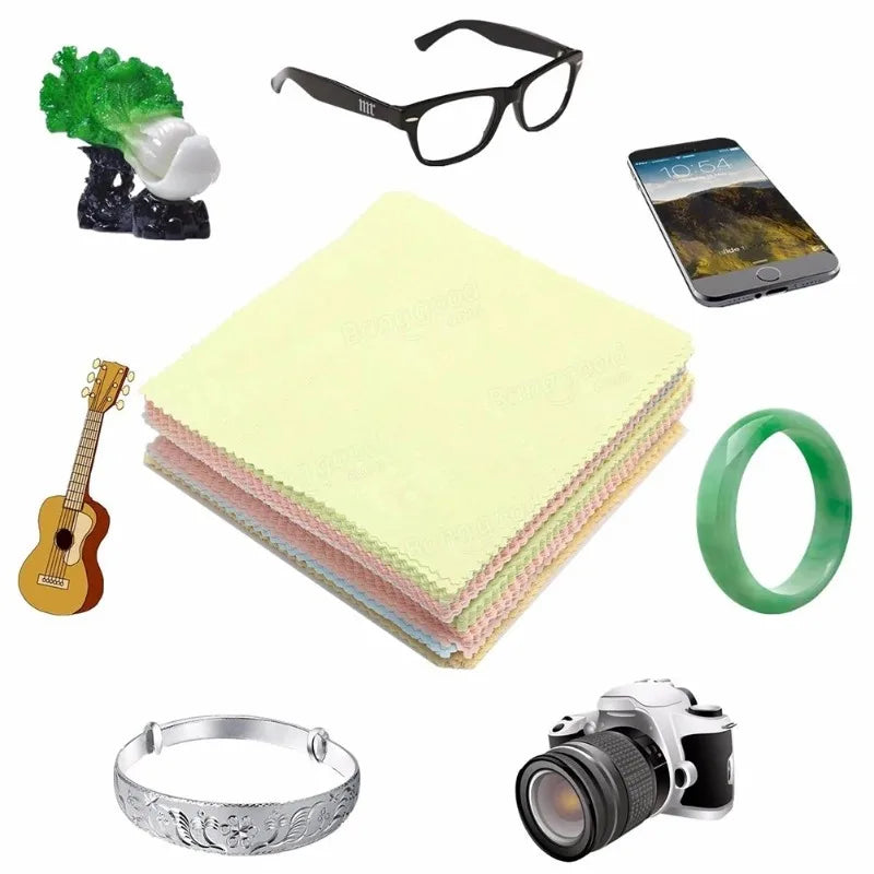 20/10Pcs Microfiber Cleaning Cloth Phone Screen Glasses Camera Lens Cleaner Wipe 8*8cm Polishing Cloth for Silver Gold Jewelry