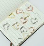 12-Piece Set Heart Paper Clips Colorful Binder for Love Notes Journaling DIY Craft School Supplies Office Organizing Party Favor