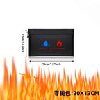Fireproof Waterproof Document Bag with Zipper Closure for Certificates Money Cards Storage Home Office Travel Portable Organizer