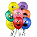Cartoon SEsame-Streets Birthday Party Set Supplies Kids Disposable Tableware Balloon Cake Topper Banner Plates Decoration