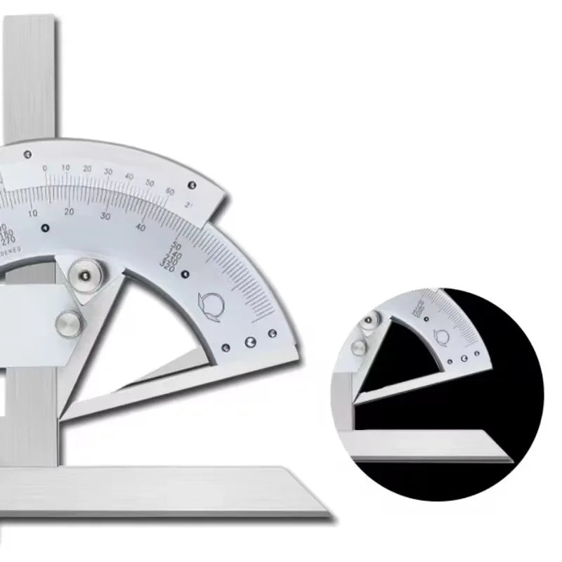 Universal Bevel Protractor 0-320° Precision Angle Finder Stainless Steel Vernier Scale for Woodworking Metalworking Machining