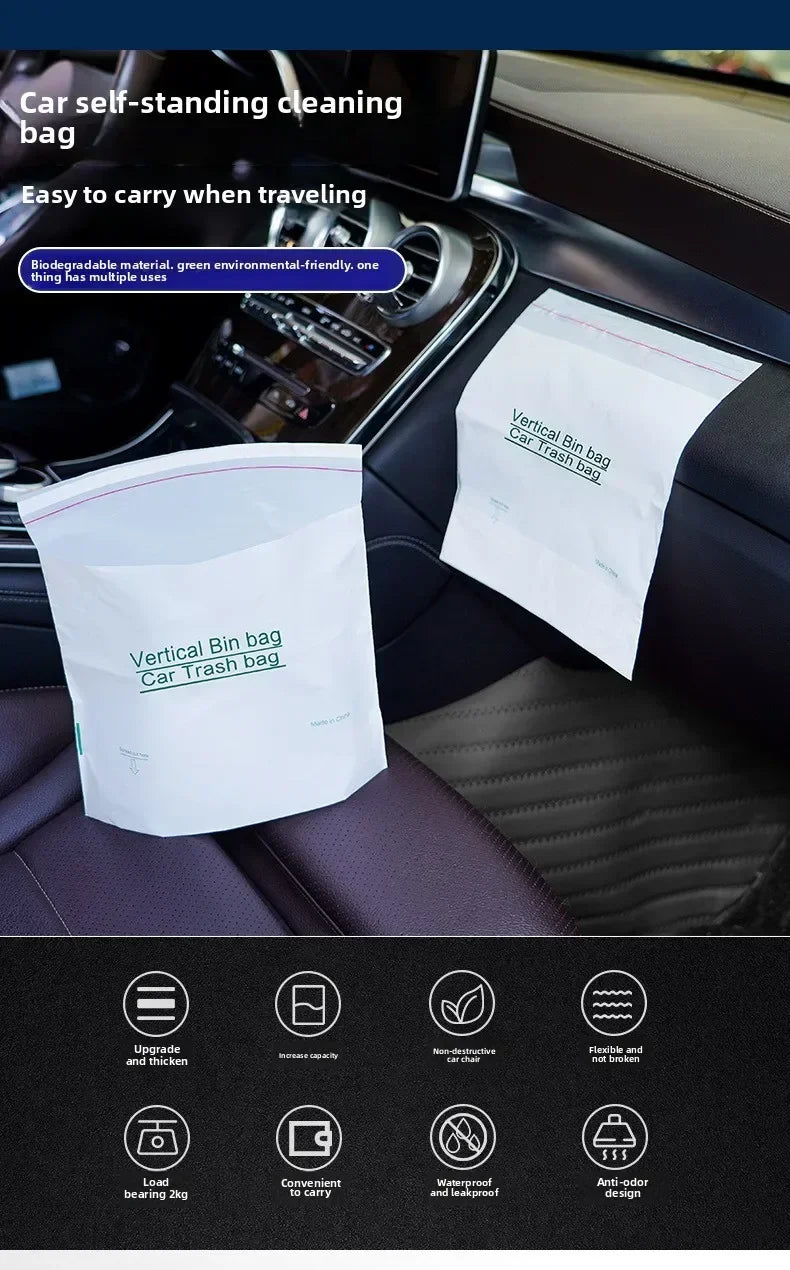 Self-Adhesive Disposable Trash Bag Thicken Waterproof Garbage Bag Leak-Proof Rubbish Storage Bag for Car/Home/Office