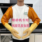 Sandblasting machine hand sleeve thickened wear-resistant rubber latex water and acid and alkali resistant gloves