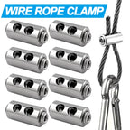 10pcs 2/3mm Wire Rope Clamps Stainless Steel Cable Fastener Adjustable Screw Copper Metal Clip Sling Fitting