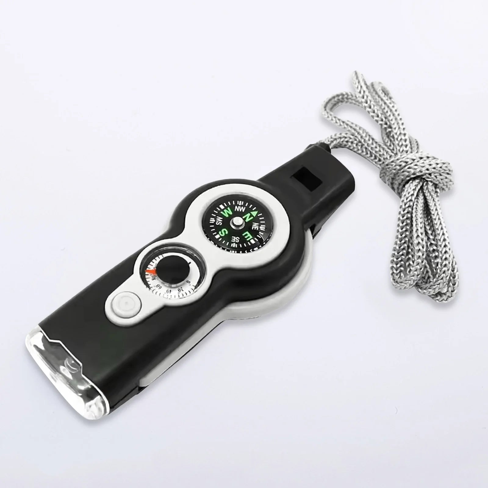 Emergency Survival Whistle 7 In 1 With LED Light Compass And Thermometer Outdoor Emergency Kit For Hiking Camping Compass Tool