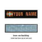 Basque Flag 10X2.5cm Embroidery Custom Name Text Patch Stripes Badge Iron On Or  Patches