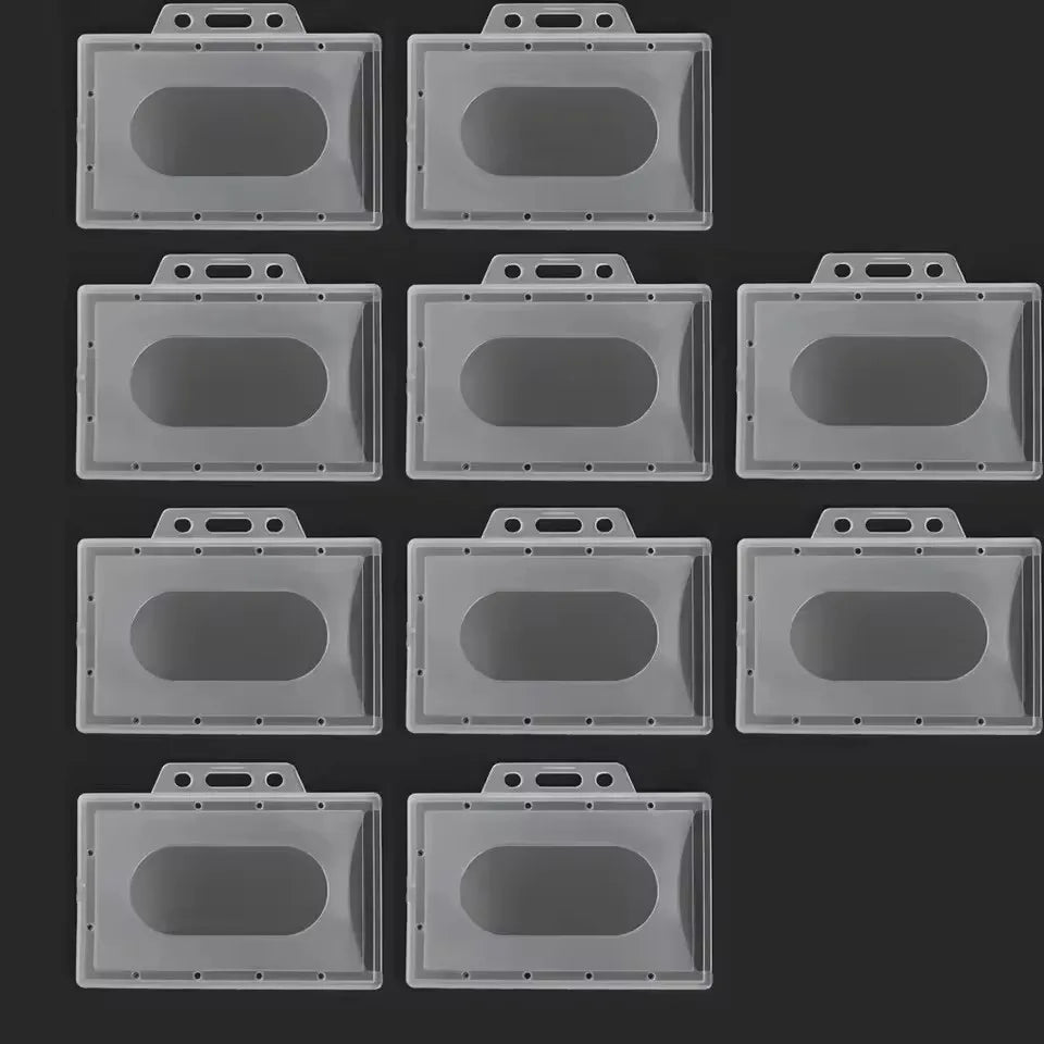 20/5/1PCS Waterproof Clear Plastic PVC ID Card Name Badge Holder Transparent Business Card Sleeve Cover for School Office