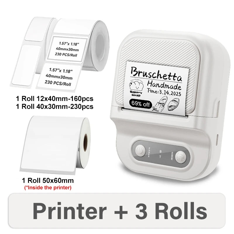 Mini Portable Thermal Printer 12-57mm Self-adhesive Label Printer Inkless Bluetooth Sticker Printing Machine like B21 Printer