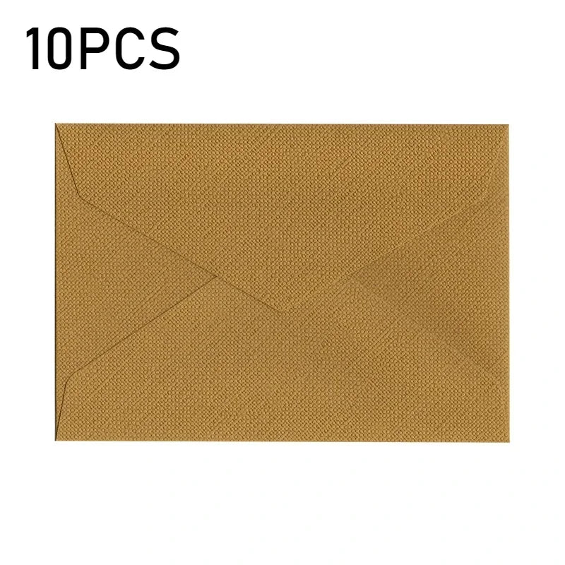 10pcs Window Envelopes for Letters DIY Handmade Gift Packaging Bag Wedding Party Invitation Card Cover Linen Texture Envelopes