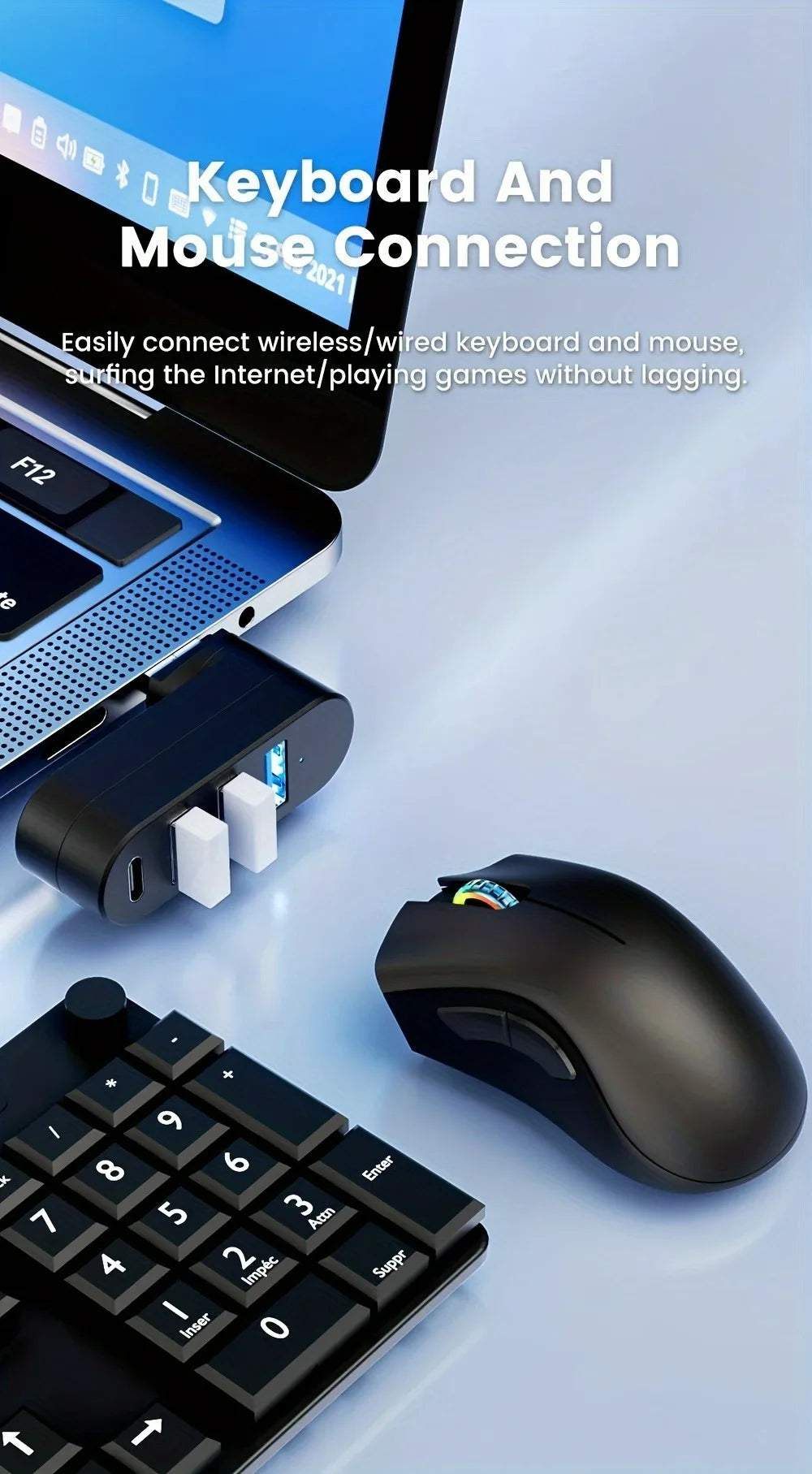 Mini Splitter 4 Ports USB Hub 3.0 Box Rotatable USB Data Transfer Multiple Expander For Computer Laptop MacBook PC Accessories