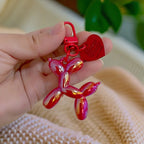 DIY Candy Color Sweet Resin Balloon Dog Keychain For Women Girls Animal Shaped Phone Chain Key Buckle Accessories Bag Pendant