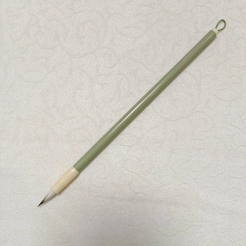 5Pcs Green Xiaokai Calligraphy Brush Pen Soft Mix Hair Chinese Painting Brush Weasel Hair Regular Script Writing Brush Wholesale