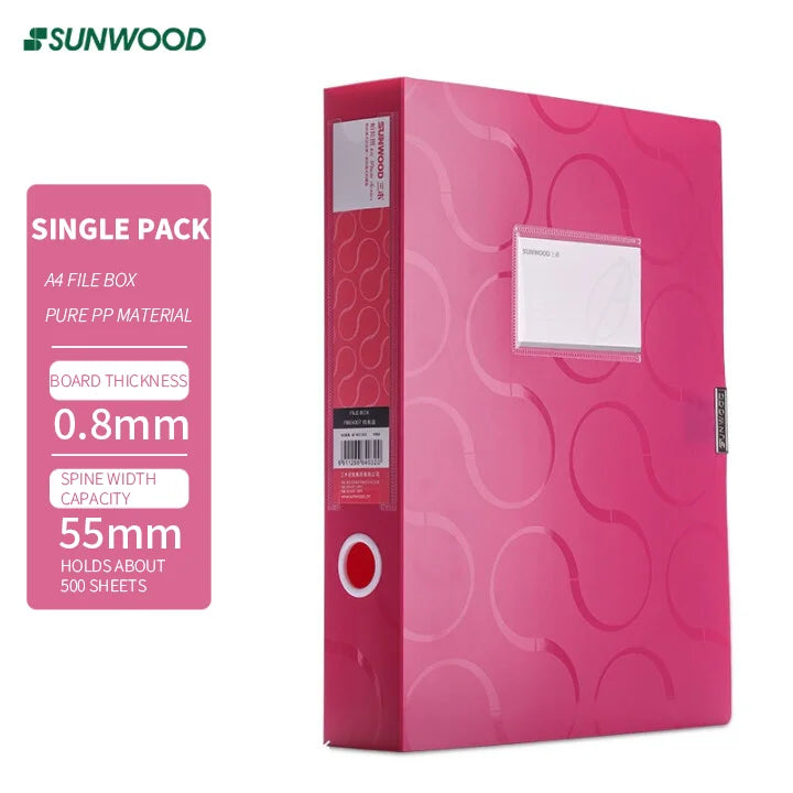 SUNWOOD Plato Series A4 File Organizer Boxes,  Colorful Document Storage Folders, Mixed Colors, FBE4006,FBE4007