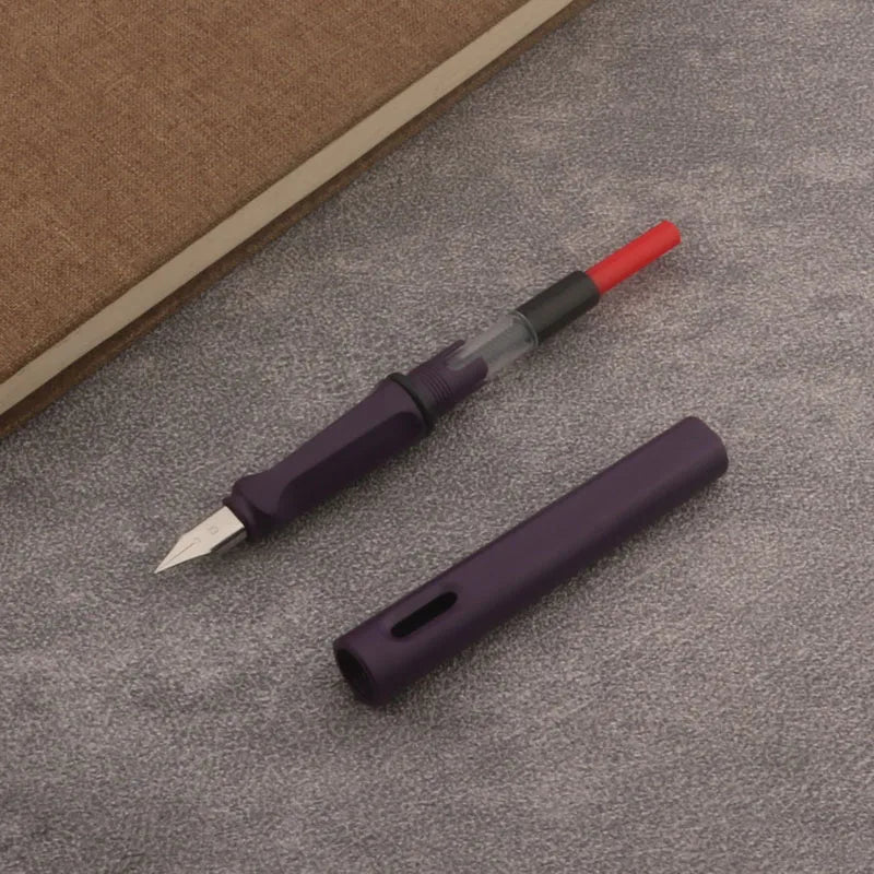 1pc Matte Purple Fountain Pen Plastic EF/F Nib Frosted Fluorescence Green Stationery School Office Supplies Ink Pens