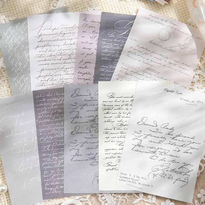 Yoofun 30pcs/pack Large Size Ins Style Material Papers Letter Journal Scrapbooking Background Decoration Paper Memo Pads