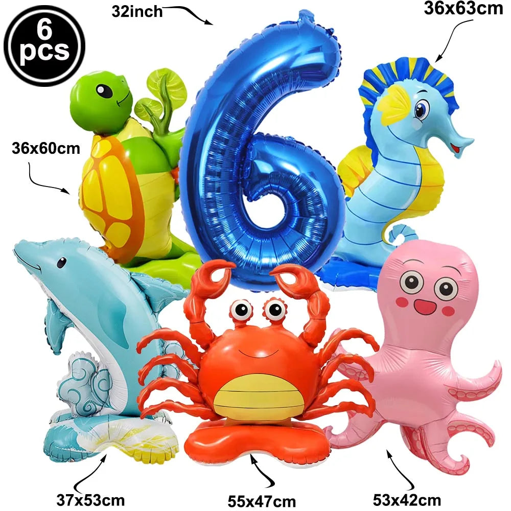 Ocean Sea Birthday Party Tableware Turtle Whale Print Plates Napkins Cups for Baby Shower Ocean Party Birthday Decorations