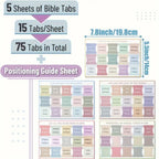 5 sheet/set Sticky Notes Bible Index Tabs Morandi Boho Theme Laminated Bible Tabs Studying Bible Index Memo Pads