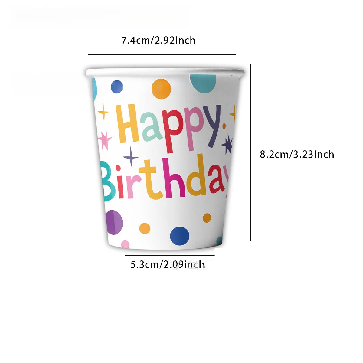 20pcs Colorful Polka Dot Birthday Themed Party Paper Tray Paper Cup Tissue Flag Set Decoration Supplies Birthday Decoration