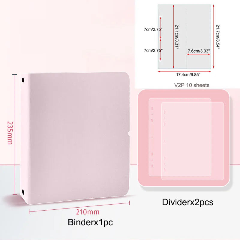 A5 3 Ring Binder Kpop Photocards Holder Photo Album Pocket Sleeves Clear Photo Card Collect Book Loose-leaf Binder Sheet Inserts