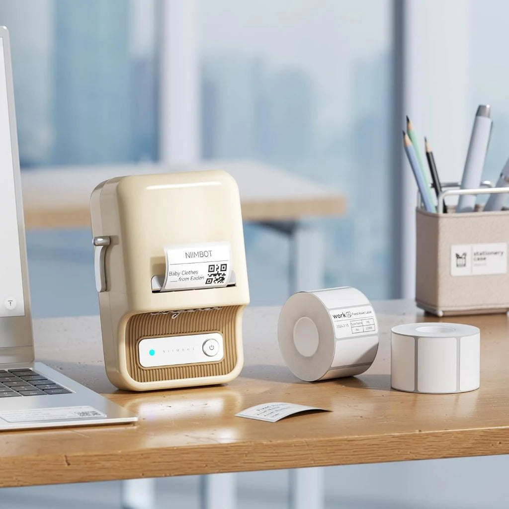 Niimbot B1 Portable Printer White Sticker 2/3/4/5Rolls Waterproof Paper Adhesive Label Printer Residential &Commercial For B21