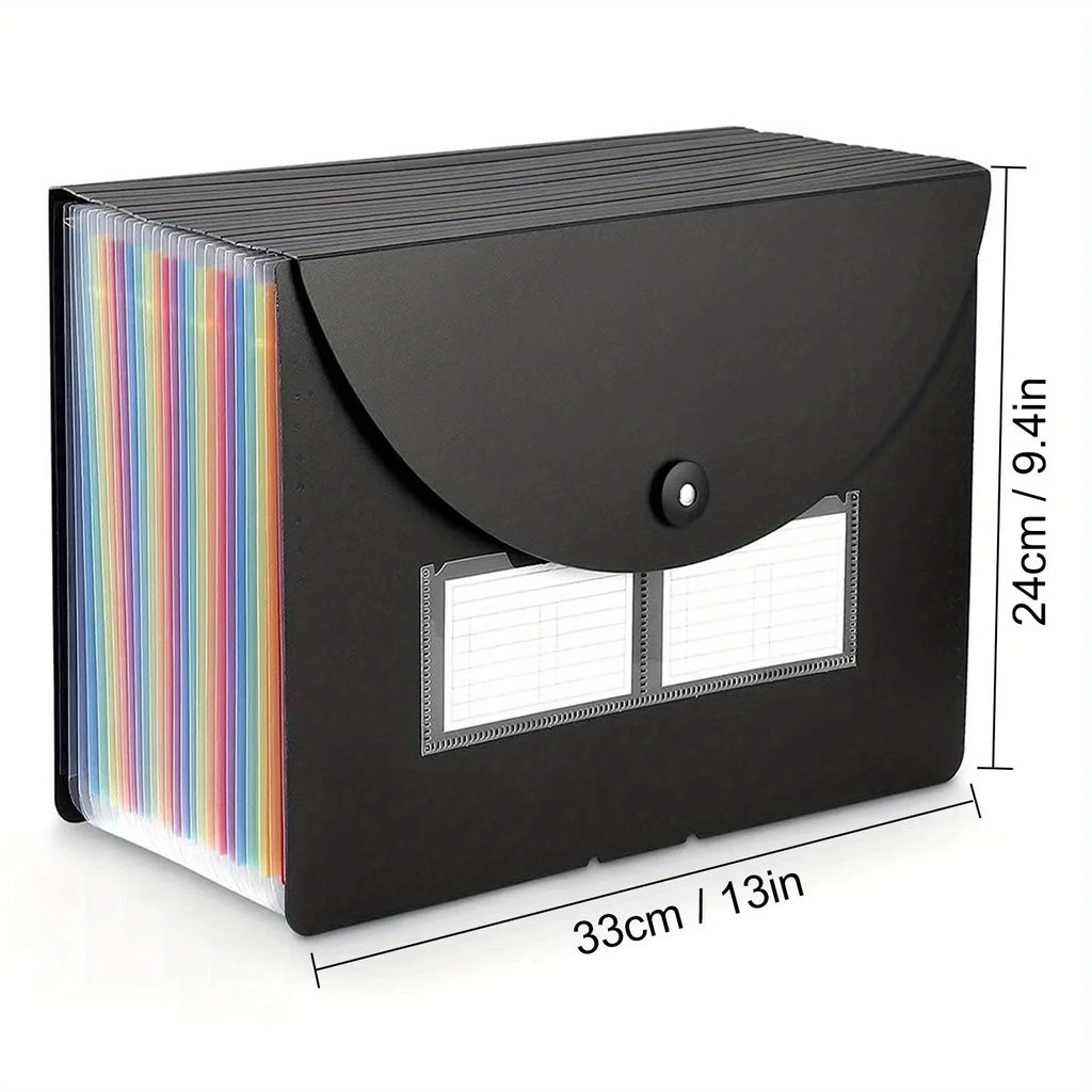 Expanding File Folder 13/25 Pockets Accordion File Organizer/Portable Expandable Plastic Filing Box, Accordion Bill/Paper