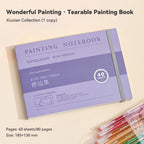 40sheet Tearable Drawing Notebook Sketchbook Handbook 250gsm Paper Mini Book for Watercolor Acrylic Marker Pen Gouache