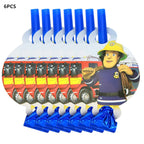 108*180cm Fireman Sam Party Supplies Disposable Tablecloth Firefighter Plastic Table Cover Fire Truck Birthday Decoration